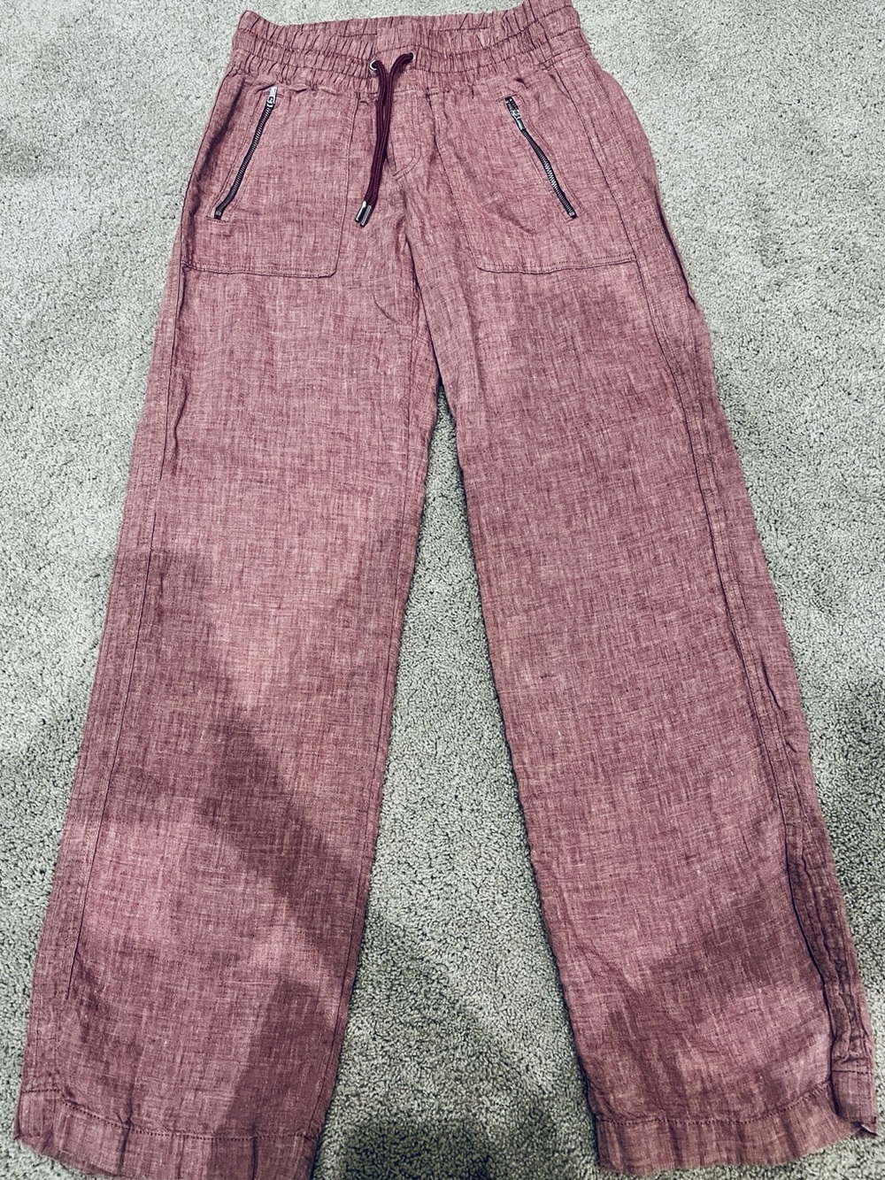 Athleta Women’s Cabo Linen Drawstring Pants - Dusty Rose, sz 0